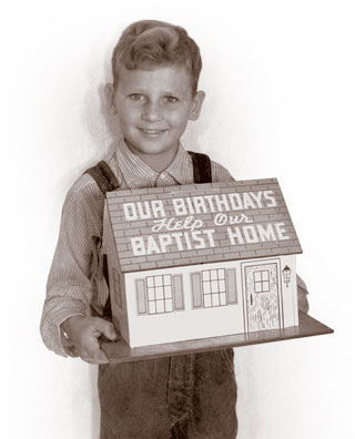 Boy Holding Birthday Bank