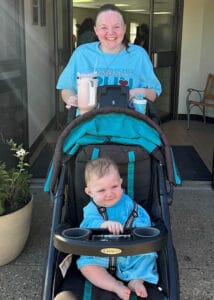 Brittany a resident of OBHC with her son