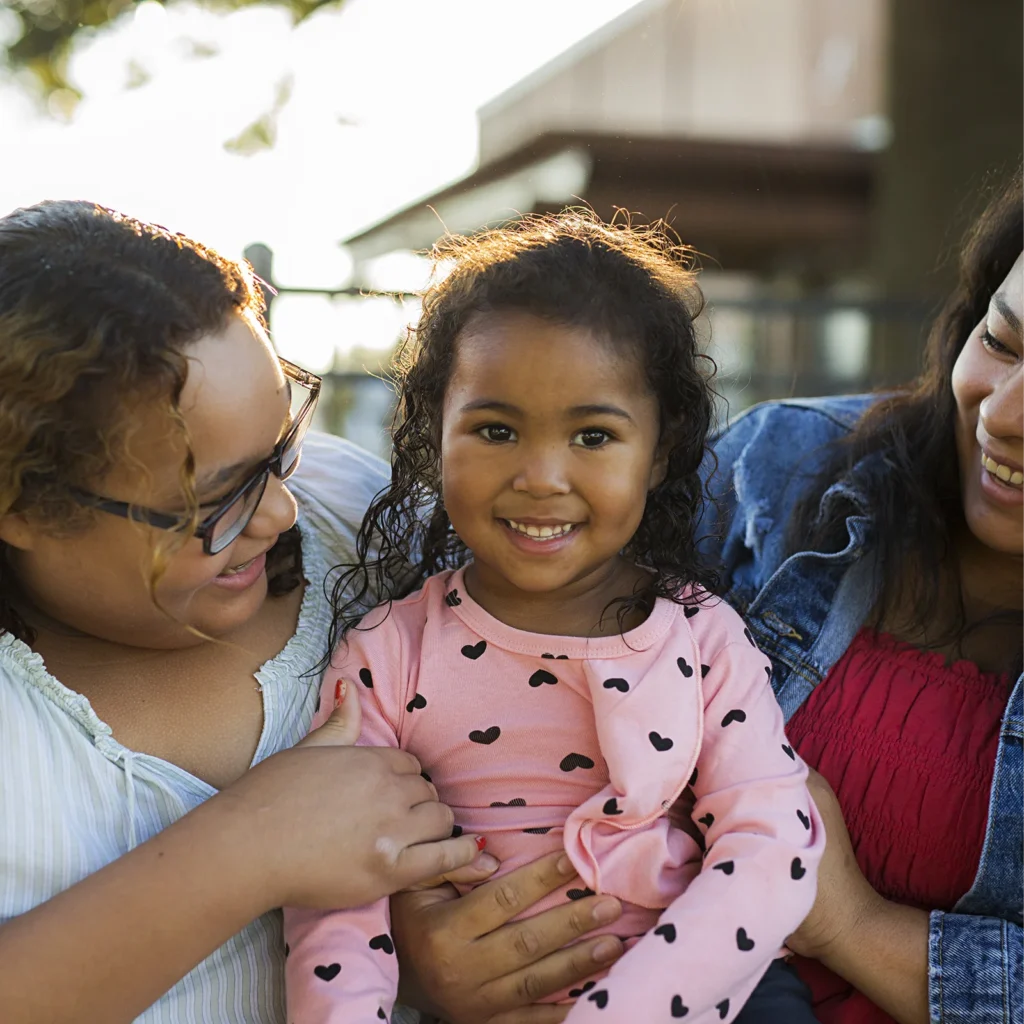 young girl in family focused care