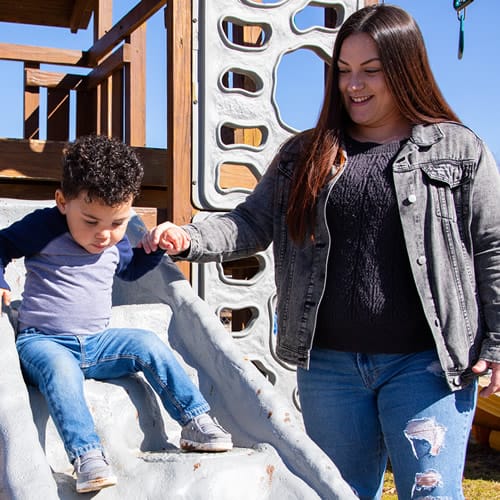 Brittany with her child for an impact story called A Whole New Person