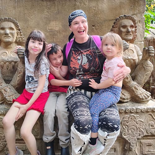 Kristi with her three children