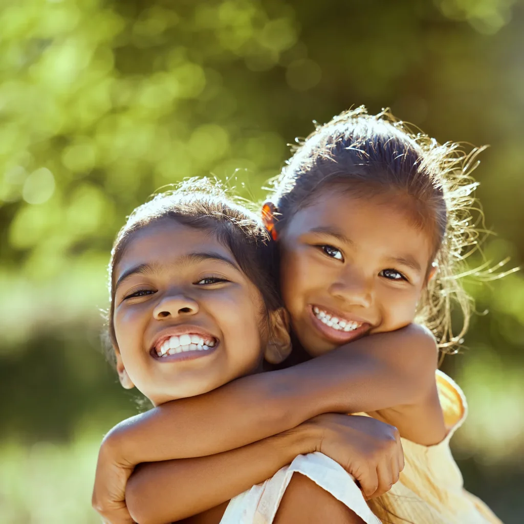 smiling foster care sisters in oklahoma
