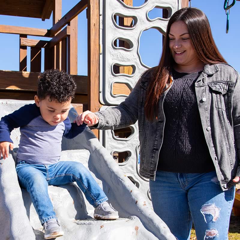 Brittany with her child for an impact story called A Whole New Person